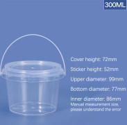 150ML-1500ML plasthinkar + lock - Tom vit med handtag - 300ML