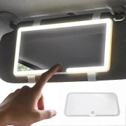 Bil Solskydd LED Smink Kosmetisk Sminkspegel Set 3 Typ Ljus Touch Screen