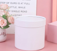 1 st rund blommpapperslåda förvaringshink presentförpackning Vit