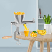 Vetegräsjuicer, manuell handpress/extraktor, för vetegräs, grönsaker & frukt, silver