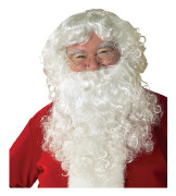 Jultomtens Skägg och Peruk för Vuxna - En Storlek, Vit