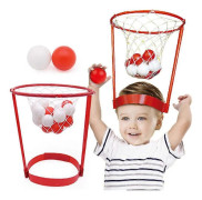 Basketbollspel Korg Justerbart Huvud med 20 Bollar Skjuta Boll Utomhus Sport Barn Pedagogiska Leksaker Spel[D]