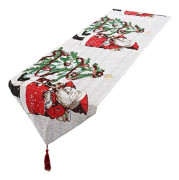 Julbordstablett för middagsfest Festival Juldekoration, Tomte Julgran Tryckt Julbordstablett-30x180 cm
