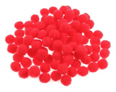 Pom-Pom Bollar, 100-200 st 8mm Hantverk Små Mini Pom-poms för Hantverk - Röd Färg