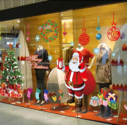 Tuopuda Jul Fönsterdekaler Tomte Julgran Presentförpackning Godisstrumpor Dekaler Dubbelsidig Vägg Dörr Mural Dekal