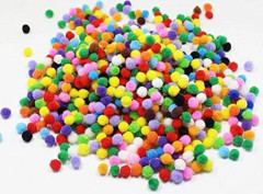 Pom-Poms Boll, 500 st 8mm Hantverk Små Mini Pompoms för Hantverk - Blandade Flerfärgade