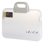 A4 Dokumentorganisatör med Handtag, Robust Handtag Lättviktig och Slitstark Dokumentväska för Skolkontor, Transparent Design Vattentätt Papper
