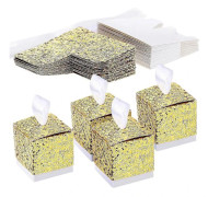 Godisask av paljettpapper, söta bröllopsfavoriter, glitterpresentask för fest, kreativa godisaskar av papper, guld, 50-pack