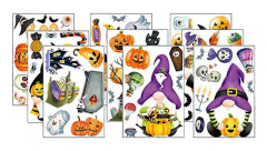 2025 9 Ark Halloween-tema Klistermärken Halloween Fönsterdekorationer Halloween Dekaler