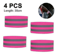 4 Reflekterande Band Reflektorband För Handled, Arm, Ankel, Ben - Cdsx Pink