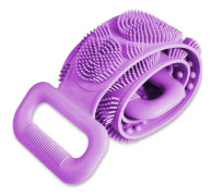 24 \" Ryggskrubbare Kroppsborste Silikon Bad Duschborste för Användning i Duschen för Kvinnor Män Mjuk Exfolierande Silikon Badhandduk Purple