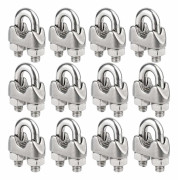 Förpackning med 12 rostfria vajerlås kompatibla med 4 mm diameter vajer (M4)