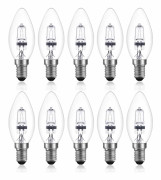 10-pack E14 18W Dimbara Halogenlampor Varmvit 2700K Dimbar Lampa C35 Edison Skruv Lampa (SES), Ersätter 3-5W LED-lampor För Ljuskronor