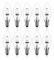 10-pack E14 18W Dimbara Halogenlampor Varmvit 2700K Dimbara Ljuslampor C35 Edison Skruvlampa (SES), Ersätter 3-5W LED-lampor För Ljuskronor