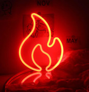 Flammande neonljus för väggmontering Röd neon LED-skylt Lyser upp elden Neon nattlampa för butik Heminredning D
