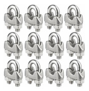 Förpackning med 12 kabelskor i rostfritt stål för 4 mm diameter vajer (M4)
