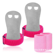 Gymnastikgrepp för barn, Rosa Sport Handgrepp Skydd med Rosa Svettbands Elastiskt Pannband för Ungdomar Barn Flickor Pojkar Gymnastik