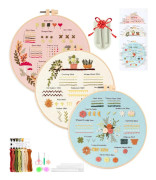 Blomma Broderi Kit DIY Korsstygn Kit för Vuxna Nybörjare Handarbete Broderi Färdighetstekniker Nålarbete Med Nybörjarbåge. Broderikit