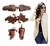 2st Vintage Tröja Scarf Clips Retro Swirl Cardigan Cape Pin Antik