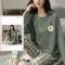 Vårt Höst Stora Storlek 5Xl Kvinnor Polyester Pyjamas Plaid Sömnkläder Långärmade Hemkläder Sets Damer Simm Loose Casual Pijamas W9 KVINNOR PAJAMAS M