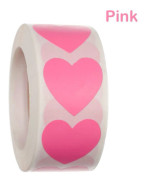 500 st Kärlek Hjärta Formade Förslutningsetiketter Klistermärken ROSA pink