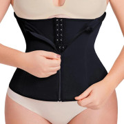 Midjetränare Korsett Dragkedja Magkontroll Shapewear Andningsbar Midjetränare för Kvinnor Kroppsformare Sportgördel Svart Black S