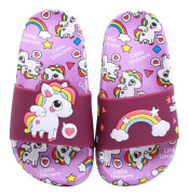 Unicorn Tofflor Barn Platt Badtofflor Pool- och Strandskor Halkfria Badtofflor för Barn för Dusch och Bad