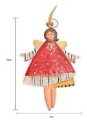 Klassiska tennmetallornament, trähängen, högkvalitativ tygängeldocka, hänge för jul, dansande änglar, dekor, festlig