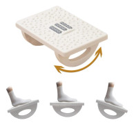 Fotpall med gungfunktion och rullmassage - Ergonomisk design för kontor/hem, lindrar stress (vit)