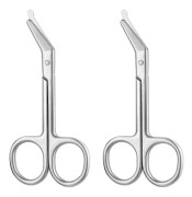 Stomipåsesax - Stomipåsekniv med trubbig rund spets för kolostomi ileostomivård, rostfritt stål, 11,2 cm L, 2 st