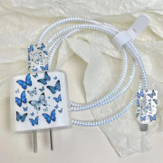 USB-kabel skydd US Laddare Skydd Omslag e Stil Prot BLÅ