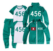 Squid Game, Träningsdräkt, Komplett Set, Nummer 456 456t 456-FS-