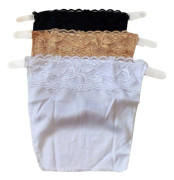 3 st Dekolletage Säker Snap-On Mock Camisole Spets Andas Stretchy för kvinnor som visas