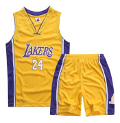 Hett erbjudande till lågt pris! Kobe Bryant Nr 24 Lakers Basketdräkt för Barn Tonåringar W Gul Gul-Glad Yellow XL (150-160CM)