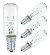 Kompatibel med fläktkåpor: E14 40W, T25 230V glödlampa, varmvit 2700k, dimbar, 4-pack