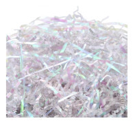 Iriserande Diamant Vit Påskgräs Krusat Papper, Raffia Silkespapper Fyllnadsmaterial, Jul, Födelsedag för Presentkorgar