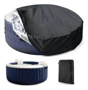 Badtunna Skydd Rund Utomhus Vattentät Polyester Utomhus Spa Skydd för Badkar/Bubbelmassage Spa Utomhus Portabel 225*95cm