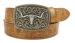 Western cowboy bältesspänne för män BRUN 125CM brun 125cm brown 125cm