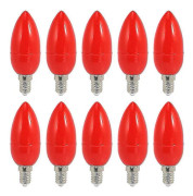 10x LED Ljusstakar Röda Lyckobringande Lampor Gudsljus Energisparande Ljusstake Ljus, e14 (LGL)