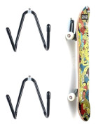 Skateboardhållare Set om 2, Väggfäste, Krok med Skruvar för Upphängning av Skateboards, Väggfästen, Gitarrställ