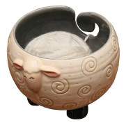 Sleepy Ceramic Yarn Bowl Knitting Bowl - Keeps Yarn Balls Free for Handicrafts, 15 cm W X 11 cm H