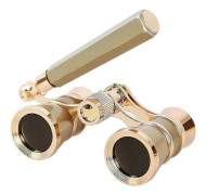 3x 25 Opera Binoculars With Retractable Handle Theater Binoculars Unisex Gift golden