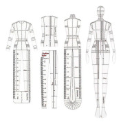 Modeillustrationslinjal Skissemall Linjal Sömnad Humanoid Mönsterdesign Klädmått