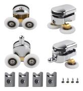 MINKUROW Ersättningsdubbelhjul Set med 4 dubbla hjul Ersättningsfästhjul Skjutdörr Rullrulldörr Duschdörrrullar 23mm