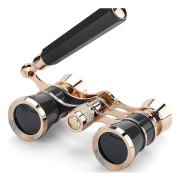 3x 25 Operakikare Med Infällbart Handtag Teaterkikare Unisex Present Svart