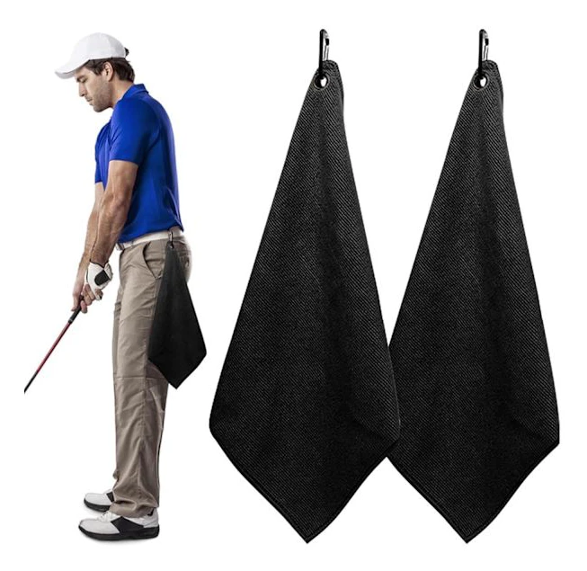 Bärbara Snabbtorkande Golfhanddukar Med Klämma För Golfbagar, Mikrofiber Golfbaghandduk för Män, Kvinnor.