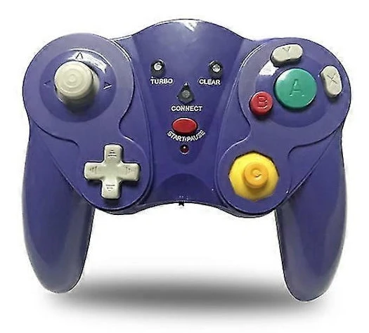 2.4G Trådlös Handkontroll för GameCube NGC Lila