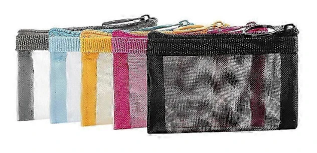 5-pack Mini Mesh-blixtlåspåsar - 3x4\" Researrangörer för mynt och kosmetika