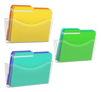 3-pack Klar Dokumenthylla, Enkellagersdesign