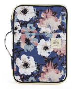 Bärbar Portfölj Pennfodral A4 Folio Vattentät med Dragkedja och Handtag Blomma